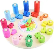 ERINGOGO 1pc Colorful Clock Puzzle Toy for Boy Girl Recognition Tool Cognitive Learning Plaything for Early Education Safe Lightweight Smooth for Living Room Kindergarten Home Learning