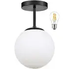 Globe Ceiling Light Globe Semi Flush Mount Ceiling Light Black Flush Mount Ce...