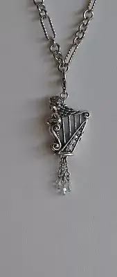 KIRKS FOLLY ANGEL HARP CHARM AND NECKLACE IN SILVER TONE