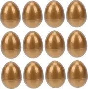 Toyvian 12 Pcs Eggs Empty Gold Fillable Eggs Which Clear Egg Egg Decorations Decorating Party Supplies Basket Stuffers Plastic Golden