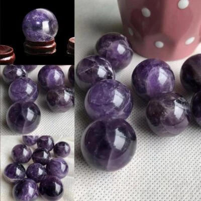 Natural Amethyst Quartz Stone Sphere Crystal Fluorite Gemstone AU Healing M8F2