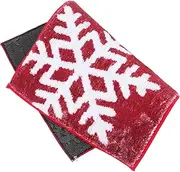 2pcs Set Bathroom Rug Set Carpet Area Rugs Along with Floor Mats Outdoor Door Mat Christmas Welcome Mat Entrance Mat Outdoor Entry Mat Indoor Entryway Rug Imitation Cashmere Red