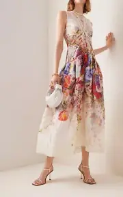 BNWT ZIMMERMANN MULTI PRIMA PANELLED MIDI DRESS - SIZE 3/14 AU/10 US (RRP $1950)