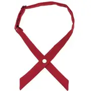 Criss-Cross Bow Tie for Girl Uniform Adjustable Neck tie for Men Slim Dark Red