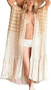 [YouKD] Summer Long Kaftan Dress Bohemian Roomy Beach Robe Cover Up Plus Size Dress for Women