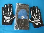 SE Racing Bikes Black / White / Blue Skelton Bike Life Gloves in XXL - New