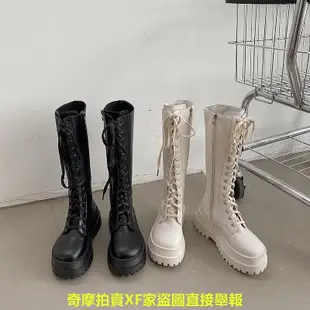 “RN.shop” 便宜到哭!! 韓國 厚底馬丁靴 顯瘦綁帶高筒騎士靴