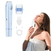 Dual Head Women Body Shaver Bikini Trimmer USB Rechargeable Hair Razor-Blue