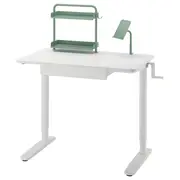 RELATERA desk combination sit/stand, white/light grey-green, 90x60 cm