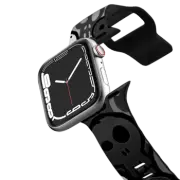 Apple Watch Series 4-6, SE (44mm) Impact Band SKULLS ODD ONE OUT WATCH BAND, B&W HALLOWEEN SKULL SPOOKY CREEPY BLACK & WHITE DEATH PATTERN