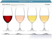 Plumm Outdoors Red/White Red/White Wine Glasses, Clear, PLUO6660RW
