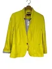 Talbots Linen Blazer Jacket One Button Lined Yellow Women Sz 8 Preppy Office N80