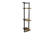 CR Live Edge Solid Timber Metal Frame 3 Tier Shelf