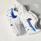 Air Force 1 Custom Shoes "Ocean Hues Blue Splatter Gradient Star" Mens Womens