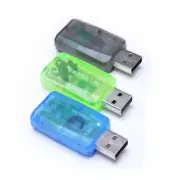 Black External USB 2.0 to 3D Virtual Audio Sound Card Adapter Converter 7.1 CH