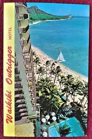 Outrigger Hotel - Waikiki Beach - Honolulu, Hawaii: 5 1/2" x 3 1/2": FREE SHIP