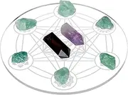 FINGERINSPIRE Crystal Grid Board 254mm Astrolabium Sacred Geometry Board for Crystals And Stone WhiteSmoke Acrylic Crystal Displaying Board for Sacred Geometry Wall Decor Meditation Chakra Ritual