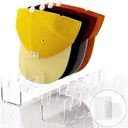 ACTBIO Hat Stand for Baseball Caps, 2 Pcs No Install Acrylic Hat Organizer for 14 Baseball Caps, Hat Holder Hat Storage Hat Display Baseball Cap Rack for Bedroom, Closet, Dresser, Office (Clear)
