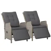 Twin Pack - Elizabeth Wicker Recliner Chairs (Grey)