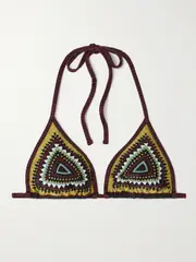 [La DoubleJ] La DoubleJ - Printed Triangle Bikini Top - Black - x large x large Black
