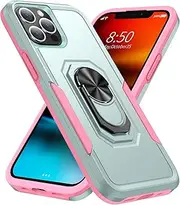 iPhone 12/12 Pro Case, Case for iPhone 12/12 Pro Military Grade Dual-Layer PC Bumper with Magnetic Stand[Shockproof ] Protective Case for iPhone 12/12 Pro 6.1” 2020 (Light Green)
