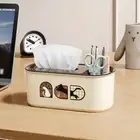 with Spring Tissue Holder Plastic Paper Box Tissue Storage Box Household