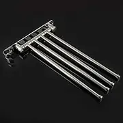 Towel Rod, 4-Swivel Towel Rack Bar Rod Rail Holder Bathroom Kitchen 304 Stainless Steel Clothes Rack Drying Towel Bar