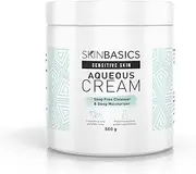 SKIN BASICS Aqueous Cream BP Jar 500g - Gentle Soap Free Cleanser Wash - Clinically Tested, Non-Irritating, Hypoallergenic Deep Moisturiser for Dry & Sensitive Skin