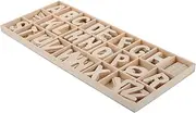 ZUNOXAZ 1 Set Unfinished Wooden Alphabet Letter Set with Storage Tray for Activities DIY Wood Letters Numbers Slice for Crafts Home Decor and Early Education Fun
