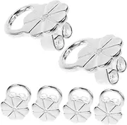 Ipetboom 3 Pairs Adjustable Earring Backs for Droopy Ears Silver Lifters for Heavy Earrings Secure Grip Replacement for Elegant Style