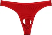 [FEESHOW] Men's Smooth G String Thongs Open Front Underwear