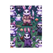 Velveteen Plush Blanket Bunny Slasher Art Cute Horror Movie Style Retro Goth