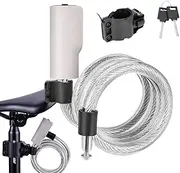 Lock for Cycling,3.94ft Security Bicycles Cable with Key - Anti-Theft Long Security Chain Mounting Bracket Bike Accessories for Motorbike, Motorcycle & Scooter