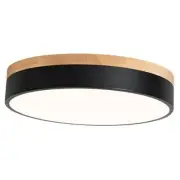 Modern Dimmable LED Close to Ceiling Light Minimalist Wood Oak Flush Mount
