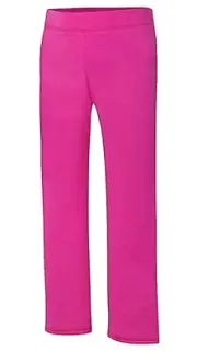GIRLS L (10/12) HANES SOFT OPEN BOTTOM FLEECE RIBBED WAIST SWEATPANTS, PINK