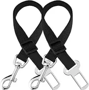 SunGrow Car Seat Belts for Dogs and Cats, Adjustable from 19-inches to 31-inches, Nylon Belt, Support All Cars, 2 Belts per Pack