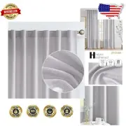 Elegant Light Filtering Linen Textured Curtains - 84" x 50" - 2 Panels in Grey