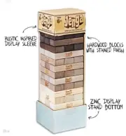 Hasbro JENGA Rare Hardwood Rustic Series Stainless Steel Holder C2314 New Sealed