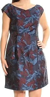 [Tommy Hilfiger] Womens TD7N1PC6 Printed Jaquard Cap Sleeve Dress Short-Sleeve Dress - Multi
