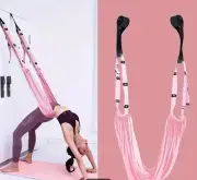 Adjustable Aerial Yoga Hammock Swing Strap Inversion Training Color: PINK