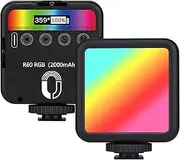 P graphy Light Video Light Portable Fill Light 60PCS Hig y Bright Light Beads CRI 95 Bi-Color Tempe ure 2500K-9000K 13 Kinds FX Lig ng Effects with Built-in Magnet Cold Shoe 1/4 Black One Size