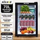 Kolner 70L Mini Bar Fridge Glass Door Beverage Cooler Drinks Refrigerator