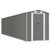 Garden Shed Outdoor Storage Tool Workshop Sheds Steel Light Grey 192x855x223cm