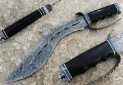 18.00" Custom Hand Made Beautiful Damascus Steel Kukri Bowie Knife (2490-3)