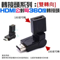 在飛比找蝦皮購物優惠-【台灣現貨】轉接頭系列：HDMI 公對母 360度轉接頭[雙