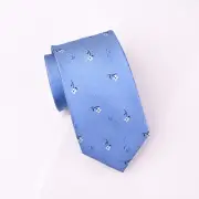 Light Blue Roses & Flowers 3" Regular Modern Tie Subtle Elegance 7.5cm Necktie