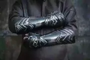 Blackened Dwarven Bracers | Fantasy Cosplay Armor, LARP Costume Arm Guards Armor