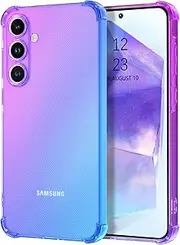 [YINLAI] Case for Samsung Galaxy A55, Galaxy A55 Phone Case, Slim Soft TPU Anti-Fall Corners Shockproof Transparent Protective Phone Case for Samsung Galaxy A55 6.6'' 5G 2024, Purple/Blue