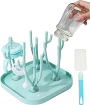 Baby Bottle Drying Rack with Drain, Tabletop Bottle Rack, Suitable for Bottle, Nipple, Cup, Pump Parts and Accessories