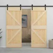 vidaXL Sliding Door with Hardware Set 80x210 cm Solid Pine Wood